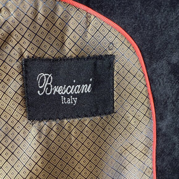 Bresciani Italy Blazer Men Size 40 Black Velour 2-Button Jacket Casual Party NWT - Picture 9 of 13